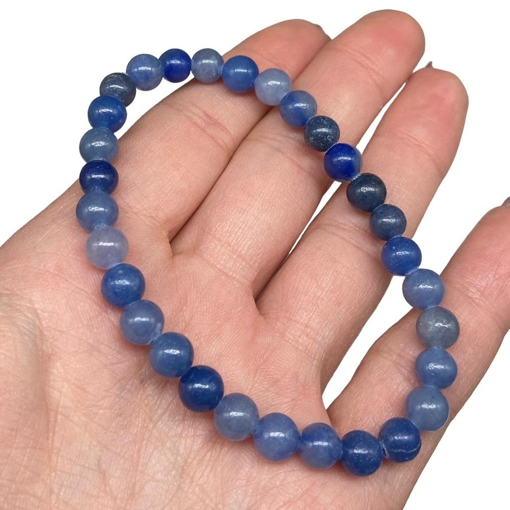 6mm Blue Aventurine Stretch Bracelet Beads Beaded Crystal Stone Gemstone Boho - Picture 2 of 5